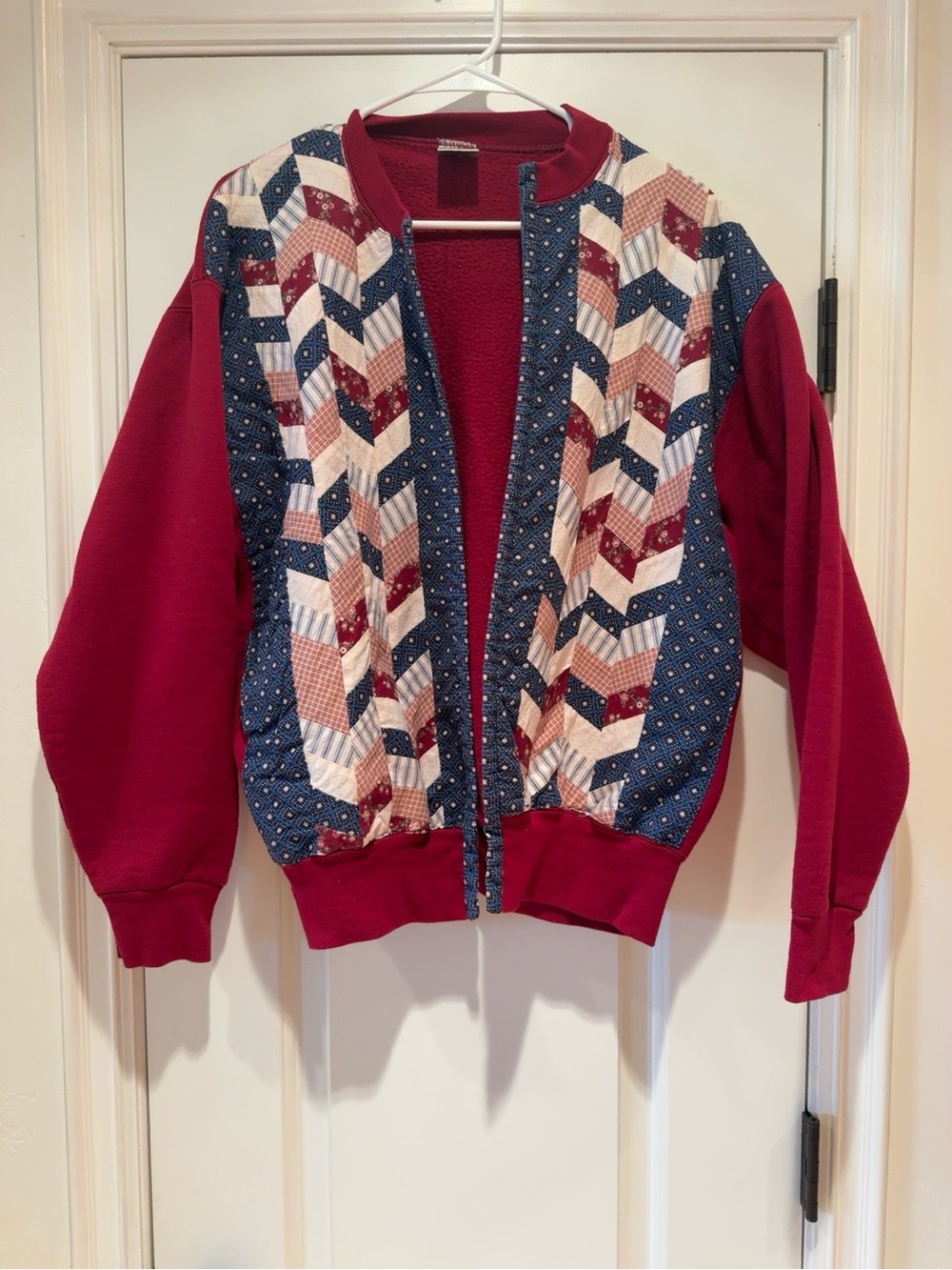 Vintage USA Fruit of the Loom Heavy Quilt Patchwork Handmade Sweatshirt